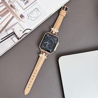 Metalinė odinė apyrankė Apple Watch 7 6 5 4 SE prabangi moteriška apyrankė laikrodžiui 44mm 41mm 40mm 45mm 42mm apyrankė su bitės ornamentu For 38 40 41MM