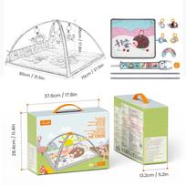 TUMAMA Baby Gym,Playmats with Removable Hanging Toys and Plush Tummy Time Pillow,High Contrast Baby Activity Mat 80*70*45cm