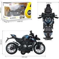 1/12 Atitraukiami V4 Motociklų Žaislai, Dovana su Muzika ir Apšvietimu, Street Fighter Motociklų Žaislas Berniukams Vaikams Nuo 3 iki 12 Metų 1/12-Size:14*8*7cm juoda