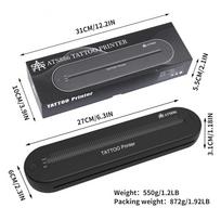 A4 belaidis tatuiruočių perkėlimo aparatas „Bluetooth“ mobilusis ir kompiuteris terminis spausdintuvas mašininiam spausdinimui 2000mah juoda