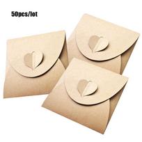 50pcs 13x13cm Heart Kraft CD Paper Case Bag,CD Sleeves Discs DVD Packaging Bag Box Kraft CD Case Cover Envelope for Party L29K