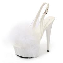 „Stiletto“ aukštakulniai 15 cm automobilio modelio šokių basutės Madingi „Catwalk“ moteriški batai 34 balta