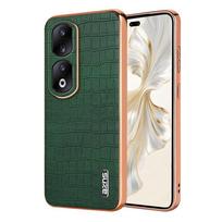 Leather Case for Honor 90 Pro Case Plating Bumper Full Protected Back Cover for Honor 100 200 90 Pro 90 Lite  Case Honor 100Pro žalia