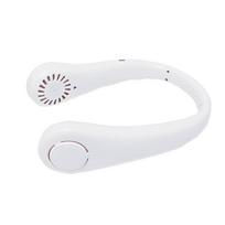 Mini belapis pakabinamas kaklo ventiliatorius, patogus 1200 mAh 3 vėjo greičių USB įkrovimo aušinimo ventiliatorius, tinkantis lauko sportui balta