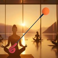 Friction Gong Mallet Drum Stick Acoustic Percussion with Rubber Ball Head for Yoga 1Pcs