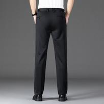 Men'S Slim Fit Casual Pants, Knitted Business Trousers, Ice Silk Ultra-Thin High Elasticity 29 juoda