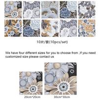 10 vnt. PVC plytelių lipdukų rinkinys, lipnus, nuimamas, atsparus vandeniui, virtuvės, vonios kambario, baldų, laiptų, namų dekoras 20cm×20cm×10pcs