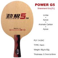 DHS POWER G5 G5X stalo teniso ašmenys 5 Wood 2 kintamos srovės stalo teniso ašmenų kilpos diskas su „Fast Attack Pingpong Base“ mediena su originalia dėžute P-G5 FL grip