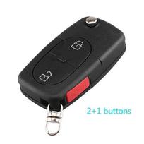Flip Fob automobilio nuotolinio rakto korpuso dėklas, skirtas Volkswagen VW Passat Jetta Golf Beetle 2/3/4 mygtukai, tinka CR1616 akumuliatoriaus laikikliui 3 Buttons