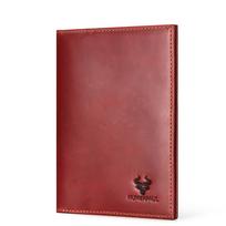 HUMERPAUL Leather Passport Book Multi-function Wallet Coin Purse raudona