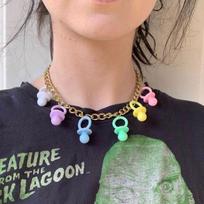 Colorful Cute Pacifier Pendant Choker Necklace For Women Punk Metal Clavicle Chain Necklace Fashion Jewelry Party Gifts New