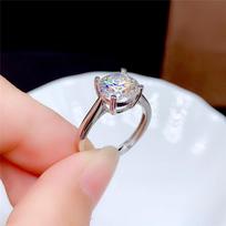 Moissanite žiedas 0 ,5 ct 1 ct 2 ct 3 ct Vvs Lab Deimantiniai papuošalai moterims Vestuvių vakarėlio jubiliejaus dovana tikro sidabro