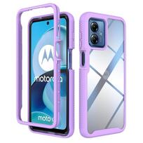Sunkus šarvuotas ūdros dėklas dėžutė Moto G84 G14 G53 G23 G13 G82 G62 G52 G42 G32 G22 E20 E13 G60S G31 51 71 50 Kietas HD Skaidrus Atsparus smūgiams Apsauginis dangtelis For Moto G14 violetinė