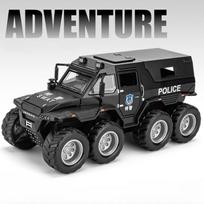 Naujas 1/32 lydinio Diecast modelio automobilis 8x8 keturratis metalinis automobilio modelis garso ir šviesos modeliavimo kolekcijos dovana vaikams žaislas juoda