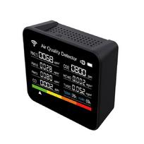 Patalpų oro kokybės monitorius 14 viename oro kokybės testeris WiFi programėlės valdymas 2,8  ekranas CO2 CO TVOC HCHO PM2.5 PM1.0 PM10 temperatūrai juoda