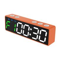 Mini sporto salės laikmatis, įkraunamas chronometras, nešiojamas atgalinės atskaitos / aukštyn laikrodis su magnetine nugara namų sporto salei Green and white font oranžinė