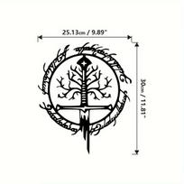 Žiedų valdovas Geležies priesaika Metalo sienos meno kūrinys Dovana Jam Įkurtuvės Stilingas Unikalus Sienos pakabinamas Geležies priesaika Metalo sienos meno kūrinys juoda
