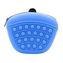 Dog Treat Bag with Zipper Closure Waterproof Easy To Clean Flexible Silicone Pet Snack karališkos mėlynos spalvos