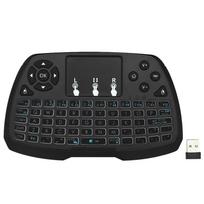 2,4 GHz belaidė klaviatūra Touchpad pelė nuotolinio valdymo pultas skirtas Android Smart TV BOX 4 spalvų foninis apšvietimas