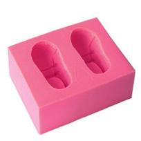 Silikoninės formos Mieli kūdikių batai, formos „pasidaryk pats“ 3D kepiniai šokoladiniai sausainiai „Fondant“ tortų dekoravimo įrankiai rožinė