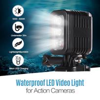 30 m vandeniui atspari LED vaizdo lemputė nardymo lempa 5500-6000k, skirta Go Pro Hero 7 6 5