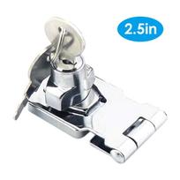 Durų spynos spynos spynos spynos su raktais „Hasp Lock“ Chromuotas garažo durų užrakto užrakto segtukas 2.5in