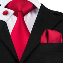 Hi-Tie 20 spalvų vyriškas tvirtas kaklaraištis, rankogalių sąsagų rinkinys vakarėliui vestuvėms Raudonas mėlynas auksinis kaklaraištis N-0206