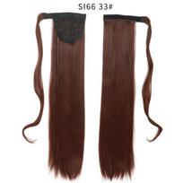 LISI HAIR ilgi tiesūs įvyniojimai aplink uodegą plaukų priauginimui karščiui atsparūs sintetiniai ponio uodegos netikri plaukai