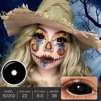 22MM Black Sclera lęšiai Helovino kontaktiniai lęšiai akims Cosplay kontaktai Demon Full Eye Contacts maskaradų vakarėliui 22mm juoda