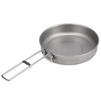 750ml Itin lengva titano keptuvė su sulankstoma rankena, skirta stovyklavimui lauke, žygiams, iškyloms, maisto gaminimui, kepimui 750ml with handle