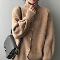 Hirsionsan Turtle Neck Rudens žieminiai megztiniai Moteriški Kašmyro Viengubas Minkštas Laisvas Tvirtas Moteriškas megztinis Megztinis one size ruda