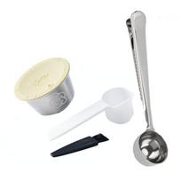 [i Cafilas][HLB24] Daugkartinio naudojimo kavos kapsulių filtras, pieno putos automatinis plakiklis, kapsulinis puodelis Crema kavos puodeliai, skirti DOLCE GUSTO MINI ME,GENIO, PICOLO. 1 Capsule+1 Clip sidabras