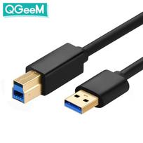 QGeeM supper Speed ​​USB 3.0 spausdintuvo kabelis usb 3.0 am to bm kabelis USB3.0 kabelio ilgintuvas Spausdintuvo laidinis kabelis HP spausdintuvui 1.8M juoda