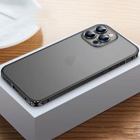 Aviacijos aliuminio lydinio magnetinis telefono dėklas, skirtas iPhone 14 13 12 Pro Max metaliniu rėmeliu, matiniu permatomu dangteliu su hipopoto sagtimi For iPhone 12 juoda