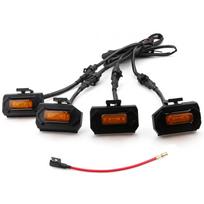 4 vnt priekinių grotelių LED grotelių žibintai su papildomu saugiklio keitimu, skirtu Tacoma TRD PRO 2020-2021 Black Black Shell Amber Yellow Light