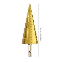 4-32 mm HSS titanu dengtas pakopinis grąžtas gręžimo elektriniai įrankiai metalas greitapjovis plienas medžio skylių pjoviklis pakopinis kūginis grąžtas 1pcs 4-32mm