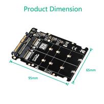 M.2 SSD Į U.2 Adapteris 2in1 M.2 NVMe ir SATA-Bus NGFF SSD Į PCI-e U.2 SFF-8639 Adapteris PCIe M2 Konverteris staliniams kompiuteriams juoda