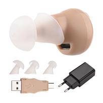 JZ-1088H5 skaitmeninis klausos stiprintuvas USB įkraunamas garso stiprintuvas klausos aparatai 35 val. EU Plug chaki