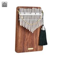 LINGTING K17P 17 klavišų nešiojamas pianinas su nykščiu Kalimba Mbira Sanza medžio masyvo medžiaga su laikymo maišeliu