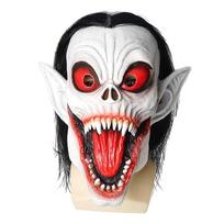 Morbius gyvasis vampyras Latekso kaukės su perukais, Suaugusiųjų Helovino Cosplay kostiumų rekvizitai raudona
