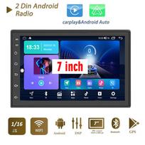 2 Din Android 7 9 10 colių automobilinis daugialypės terpės vaizdo grotuvas 2DIN stereo radijo GPS, skirtas Tesla stiliaus Nissan Hyundai Kia Toyota Honda 7inch,2+32GB