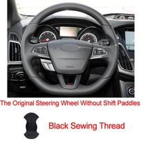 Rankiniu būdu siuvamas automobilio vairo dangtelis, skirtas Ford Focus (RS | ST | ST-Line) 2015-2018 Kuga (ST-Line) Ecosport (ST-Line) No Shift paddleBlack