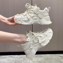 Klasikiniai moteriški stambūs sportbačiai Kvėpuojantys tinklelio vidpadžiai su raišteliais Platforminiai batai moterims Apvalus pirštas Vulkanizuoti batai Dideli dydžiai 34