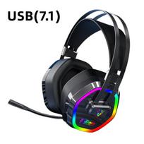 USB ausinės su mikrofonu žaidimo RGB Light 7.1 ausinės Kompiuteris USB(7.1) juoda