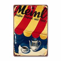 Kavos plakatas Senovinis metalinis skardinis ženklas Retro Šviežios ir karštos kavos ar arbatos plokštelė Sienų meno dekoras kavinei parduotuvei namams restoranui 20x30cm