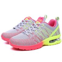 Women's Shoes Tennis Shoes Air Cushion 4CM Height Increase Mesh Sports Sneakers For Fitness Breathable Female Walking Trainers Shoes 35 pilka spalva