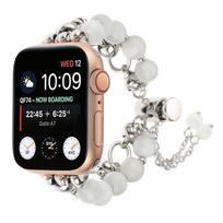 Prabangus Aukštos kokybės Natūralaus Pilko agato apyrankė Apple laikrodžiui Pakeičiamas riešo moteriškos mados Riešo dirželis 38/40/41mm