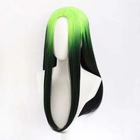 Anime 55cm Blogiečio Ilgi Tiesūs Perukai Moterims Žalias Juodas Ombre Sintetiniai Plaukai Amerikiečių Dainininkės Šventiniai Perukai Cosplay 55cm žalia