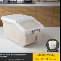 10KG ryžių laikymo dėžutė Ryžių balionėlis Ryžių talpykla grūdų laikymo indelis Grūdų dozatorius naminių gyvūnėlių ėdalo konteineris Virtuvė skaidri