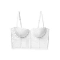 New Chest French Lace Lingerie Underwear Women Gathered on The Support Soft Steel Ring Bra 70A balta